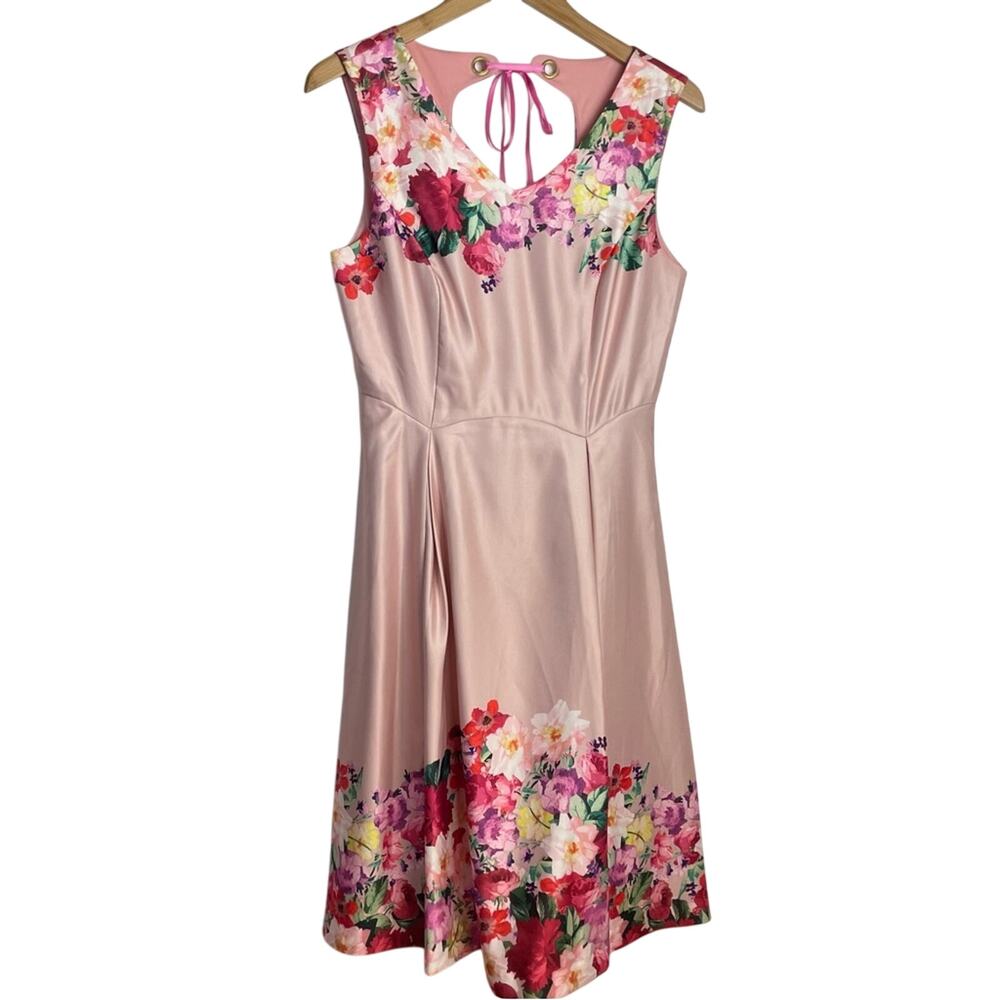 Floral Pink Midi Dress Tie Back Yumi 6 Garden Party